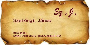 Szelényi János névjegykártya